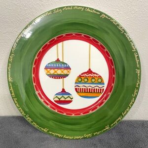 Christopher Radko It's Christmas! 12.75" Serving Plate w Ornament Pattern Rare